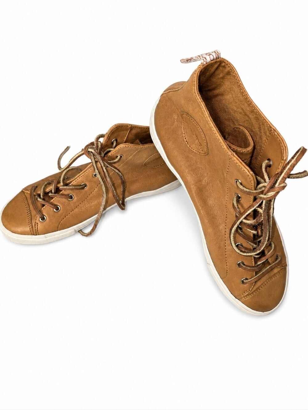 Coach Casual Tan Leather Lace-Up Sneakers